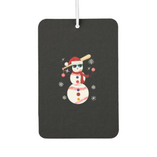Christmas Baseball Snowman Santa Hat Gift Air Freshener