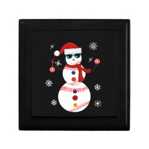 Christmas Baseball Snowman Santa Hat Gift  Box