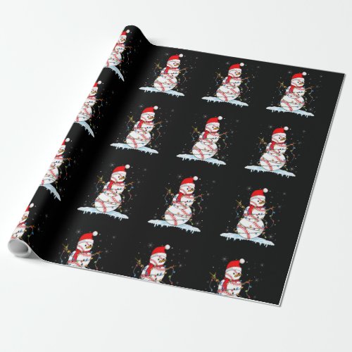 Christmas Baseball Snowman Santa Xmas Lights for B Wrapping Paper