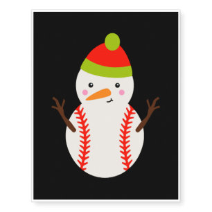 Christmas - Baseball Snowman Temporary Tattoos