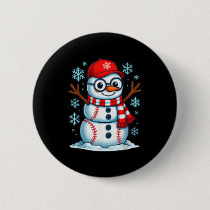 Christmas Baseball Snowman Xmas Pajamas Women Men Button