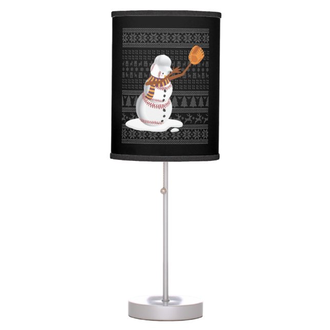 Christmas Baseball  Table Lamp (Front)