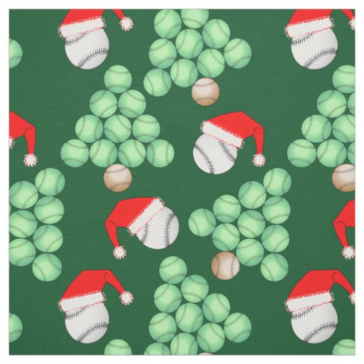 Christmas Baseball Tree Fabric