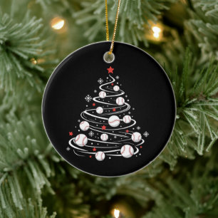 Christmas Baseball Tree Xmas Trees Baseball Lover Ceramic Ornament