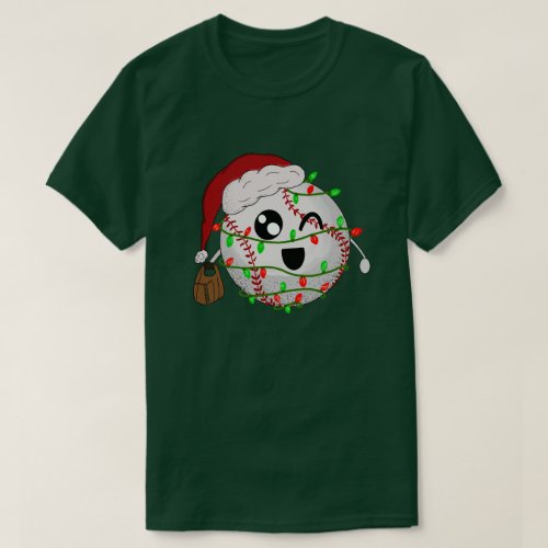 Christmas Baseball Wrapped in Holiday Lights T_Shirt