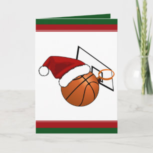 Christmas Basketball and Hoop Holiday Card