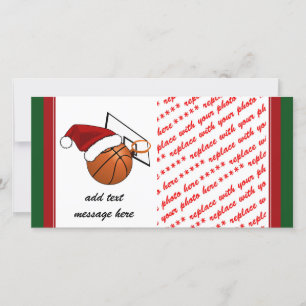 Christmas Basketball and Hoop Holiday Card
