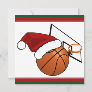 Christmas Basketball and Hoop Invitation