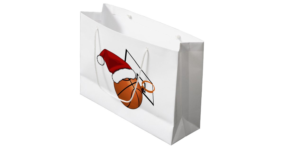 Christmas Basketball and Hoop Large Gift Bag | Zazzle