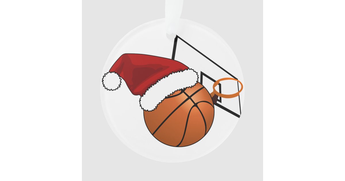 Christmas Basketball and Hoop Ornament Zazzle
