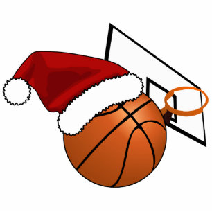 Christmas Basketball and Hoop Ornament