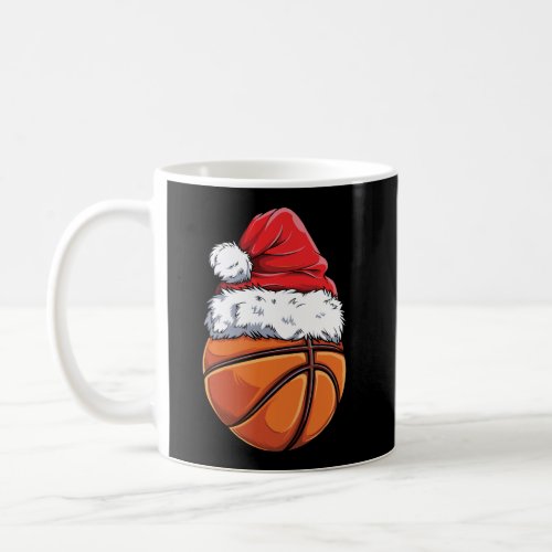 Christmas Basketball Ball Santa Hat Funny Sport Xm Coffee Mug