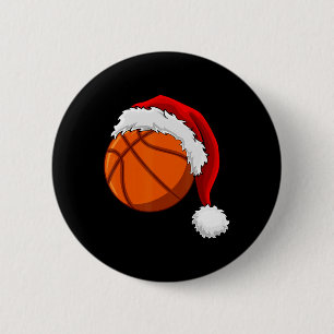 Christmas Basketball Ball Santa Hat Men Boys Sport Button