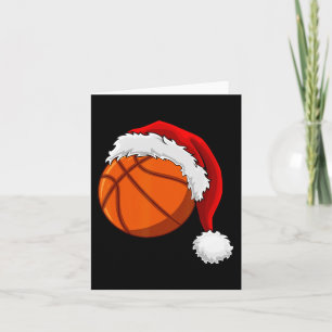 Christmas Basketball Ball Santa Hat Men Boys Sport Card