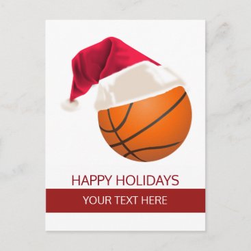 Christmas basketball Ball Santa Hat postCards