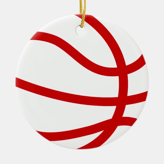 christmas basketball ceramic ornament (Front)