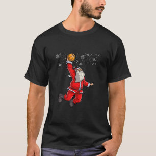 Christmas Basketball Pajamas Santa Claus Slam Dunk T-Shirt