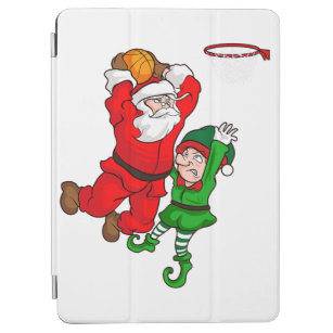 Christmas Basketball Santa Claus Slam Dunk Elf Fun iPad Air Cover