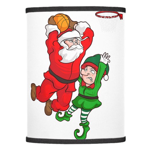 Christmas Basketball Santa Claus Slam Dunk Elf Fun Lamp Shade (Front)
