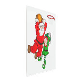 Christmas Basketball Santa Claus Slam Dunk Elf Fun Metal Print (3/4)