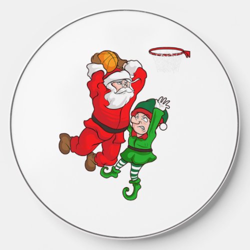 Christmas Basketball Santa Claus Slam Dunk Elf Fun Wireless Charger