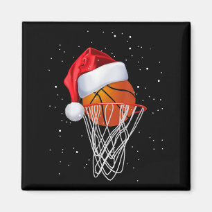 Christmas Basketball Shirt Basketball Santa Snow Magnet