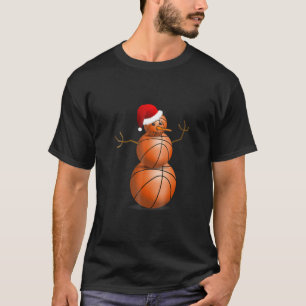 Christmas Basketball Shirt - Basketball Snowman T-