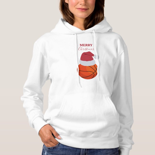Christmas Basketball Sports Ball Party Hoodie (Front)