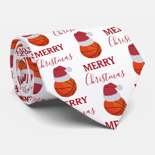 Christmas Basketball Sports Ball Party Neck Tie