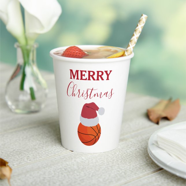 Christmas Basketball Sports Ball Party Paper Cups (Insitu)