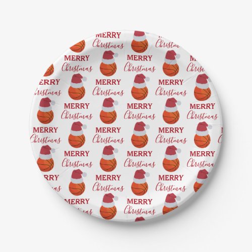 Christmas Basketball Sports Ball Party Paper Plates