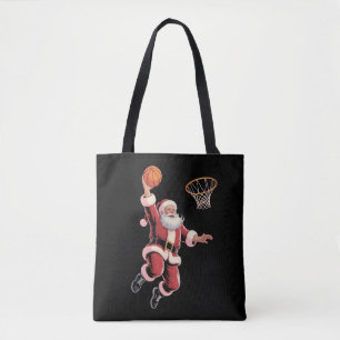 Christmas Basketball Sports Lover Santa Playing Tote Bag