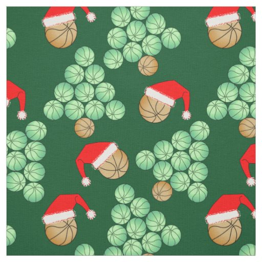 Christmas Basketball Tree Fabric