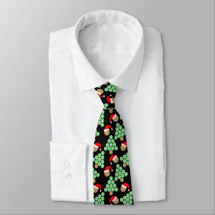 Christmas Basketball Tree Santa Hats Neck Tie