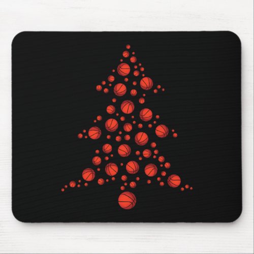 Christmas Basketball Tree Xmas Boys Girls Men Team Mouse Pad