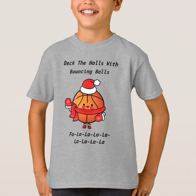 Christmas  Basketball Whimsy  T-Shirt (Front)