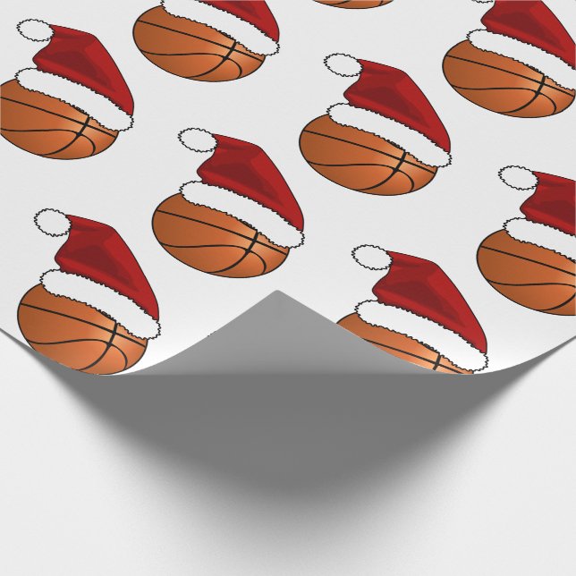 Christmas Basketball  Wrapping Paper (Corner)