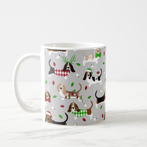 Christmas Basset Hound Coffee Mug