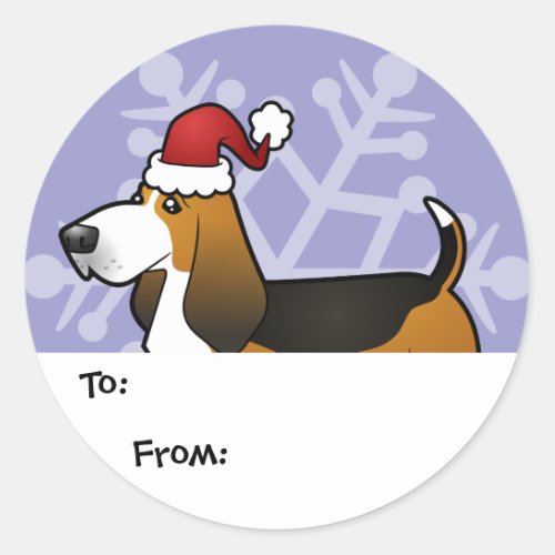 Christmas Basset Hound Gift Tags