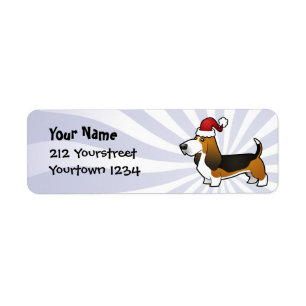 Christmas Basset Hound Label