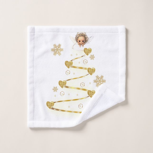 Christmas Bath Towel Sets, Christmas Angel (Wash Cloth)