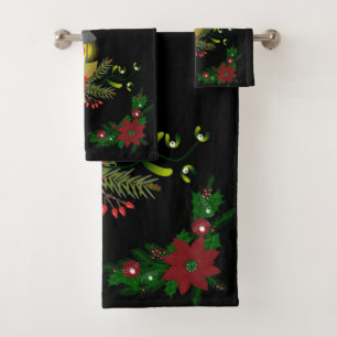 Christmas Bath Towel Sets, Christmas Candle