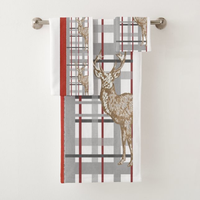 Christmas Bath Towel Sets, Deer (Insitu)