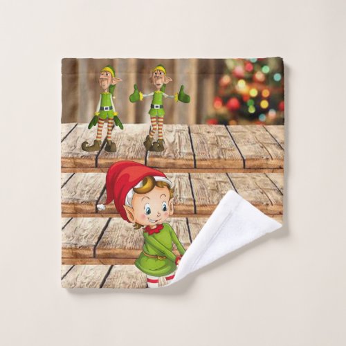 Christmas Bath Towel Sets Elf