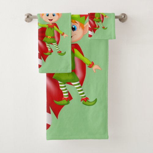 Christmas Bath Towel Sets Elf