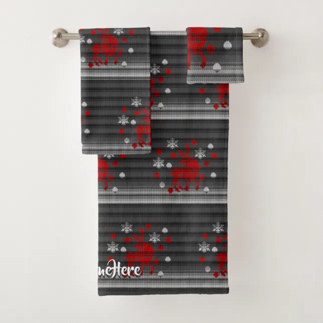 Christmas Bath Towel Sets Festive Holiday Towels Zazzle