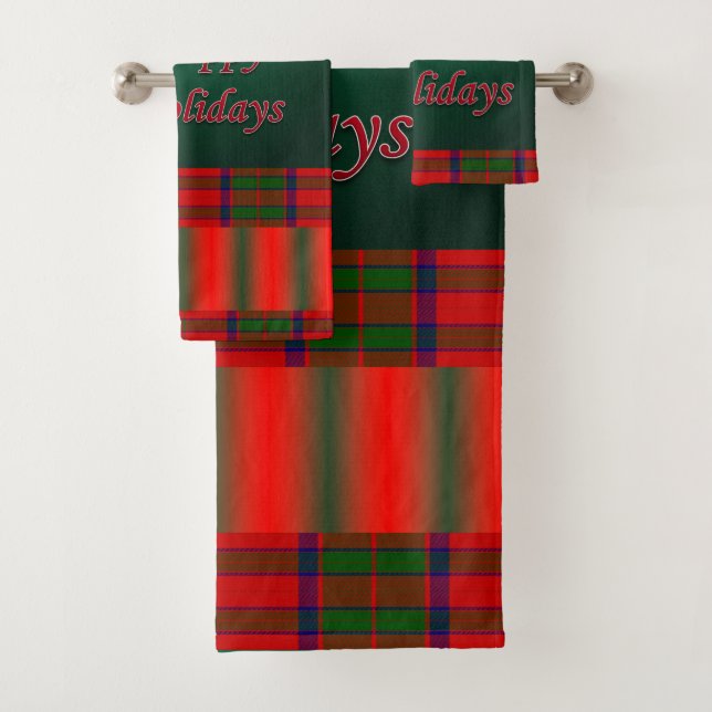 Christmas Bath Towel Sets, Happy Holidays (Insitu)