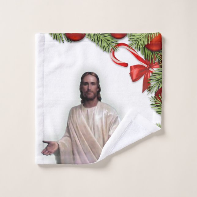 Christmas Bath Towel Sets, Jesus Christ (Wash Cloth)