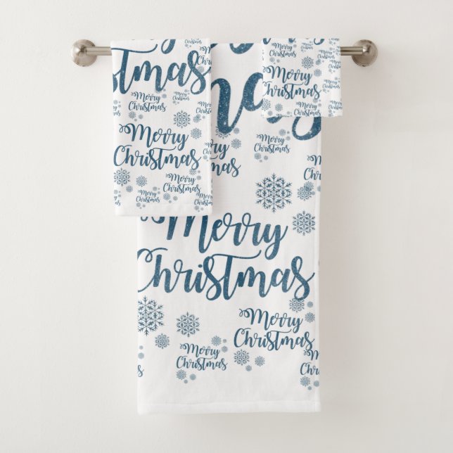 Christmas Bath Towel Sets, Merry Christmas (Insitu)