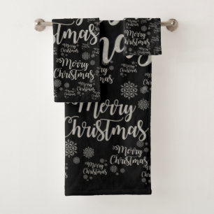 Christmas Bath Towel Sets, Merry Christmas